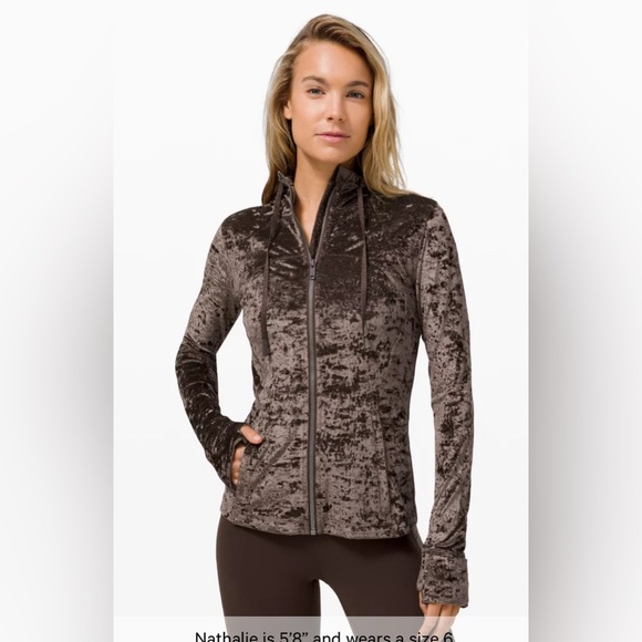 Lululemon  Hooded Define Jacket Crushed Velvet Brown. Size 6 - Picture 1 of 13